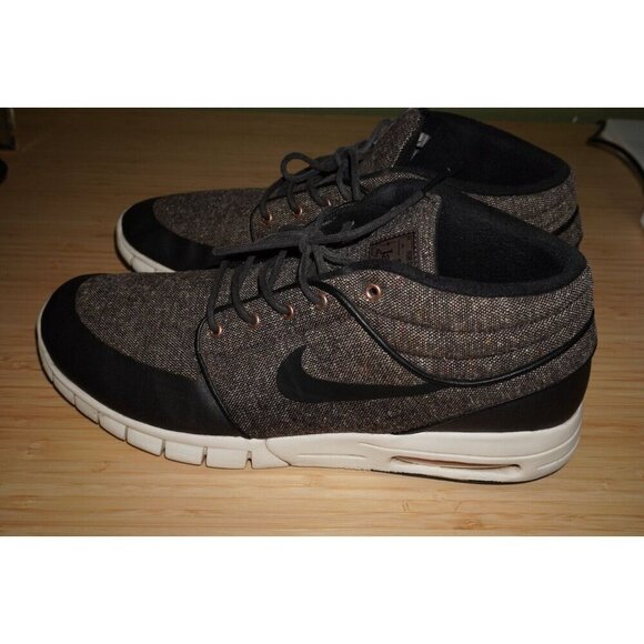Nike SB Stefan Janoski Max Mid - Tweed Black/Brown - Size 13 - Rare Skate Shoes - Picture 6 of 16